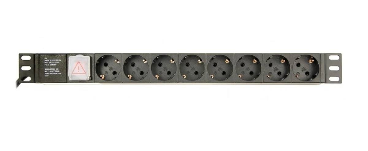 GEMBIRD LISTWA ZASILAJĄCA RACK 1U, 10A, 8X SCHUKO