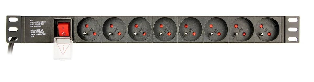 GEMBIRD LISTWA ZASILAJĄCA RACK 1U, 16A, 8 GNIAZD