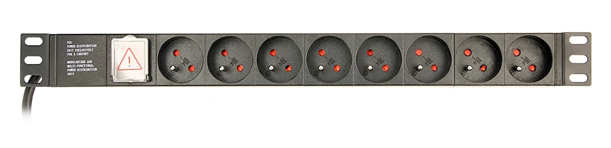 GEMBIRD LISTWA ZASILAJĄCA RACK 1U, 16A, 8 GNIAZD