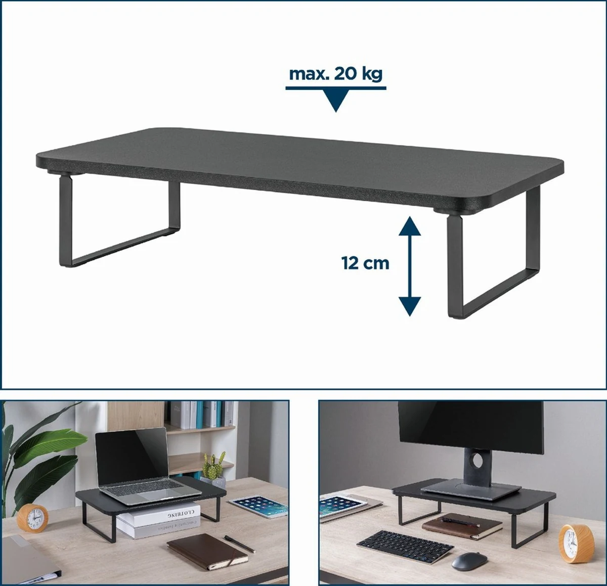 GEMBIRD PODSTAWKA POD MONITOR/NOTEBOOK CZARNY 500MM