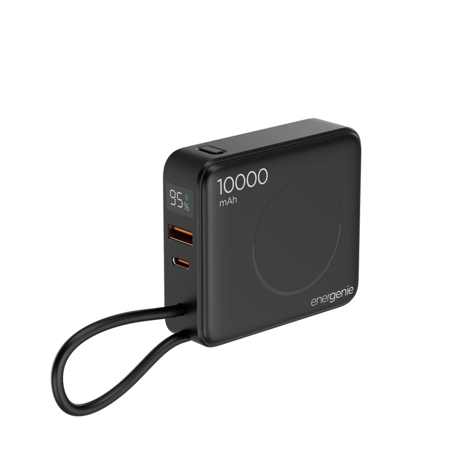 Powerbank Gembird 10000 mAh, Szybkie ładowanie 20W, Ładowanie bezprzewodowe, Czarny — zdjęcie 1 z 5