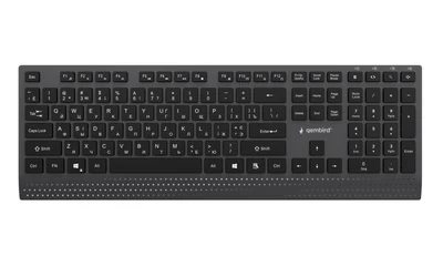 Przewodowa Klawiatura Multimedialna Slim USB-C, RU Layout, Czarna - Gembird