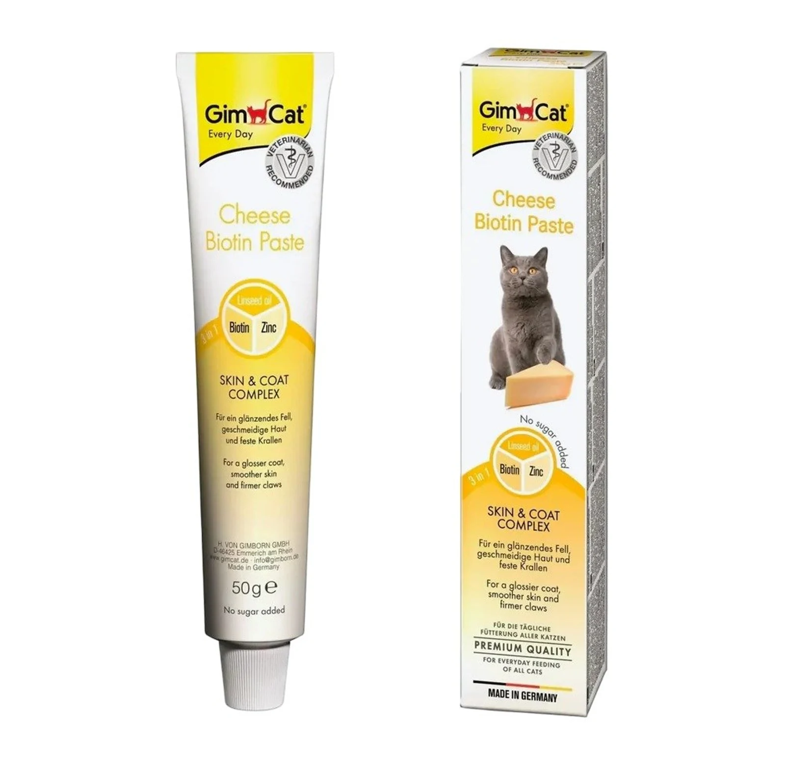 GimCat Cheese Biotin Paste z serem i biotyną 50g