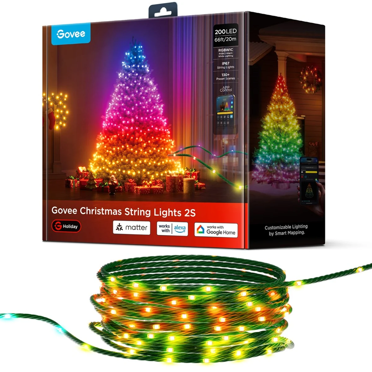 Govee Oświetlenie LED Christmas String Lights 2S 20m H80C4C42
