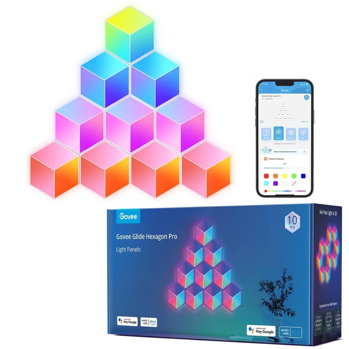 Govee Panele świetlne Glide Hexa Pro (zestaw 10 szt.) H6066