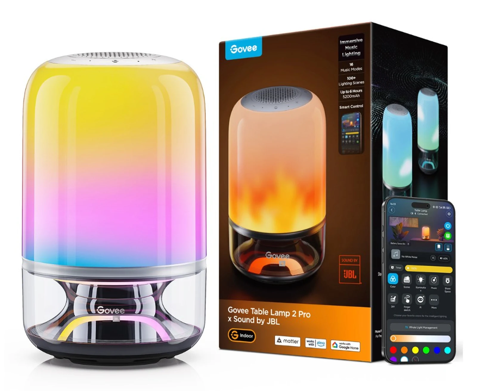 Lampka biurkowa Govee Table Lamp 2 Pro z głośnikiem JBL, RGBICWW, Wi-Fi, Bluetooth, model H6020