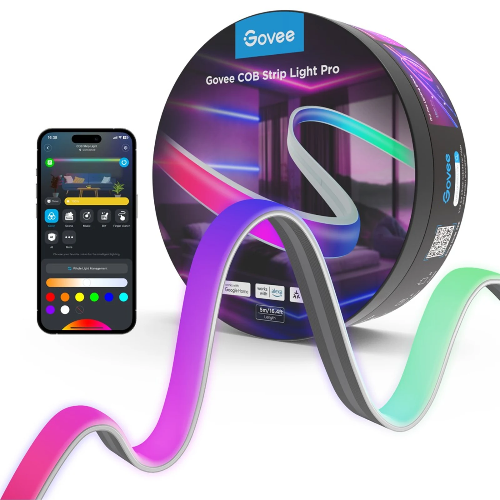 Govee Taśma LED COB Strip Light Pro 3m, Wi-Fi, Bluetooth H61E5 — zdjęcie 1 z 3