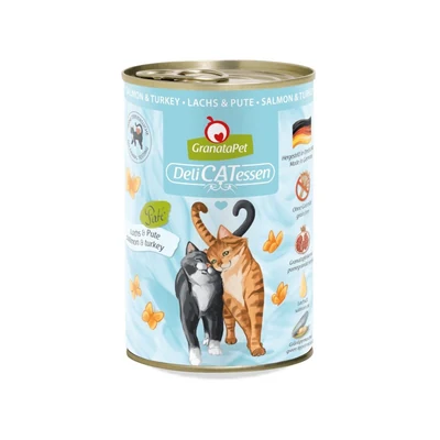 Mokra karma dla kota GranataPet DeliCatessen z łososiem i indykiem 400g