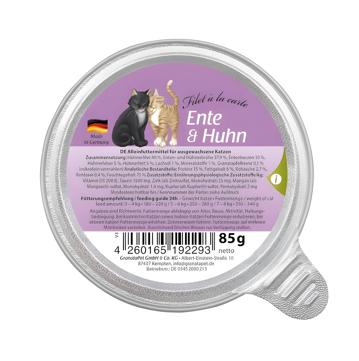GranataPet Filet a la carte kaczka z kurczakiem 85g