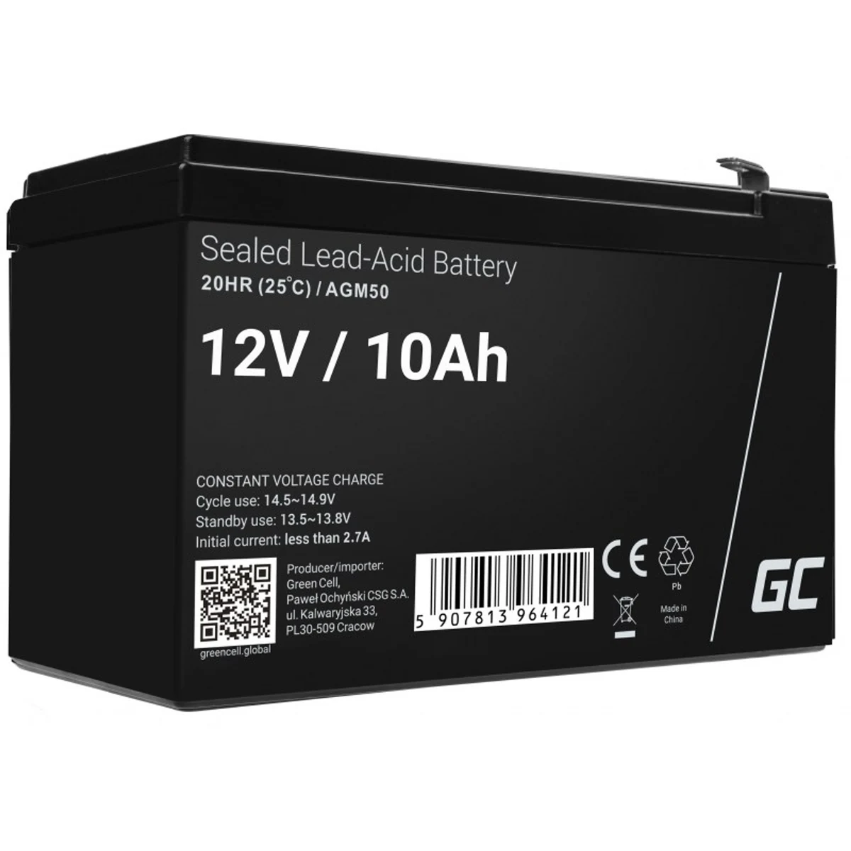 GREEN CELL AGM50 12V 10AH Akumulator źniowy AGM