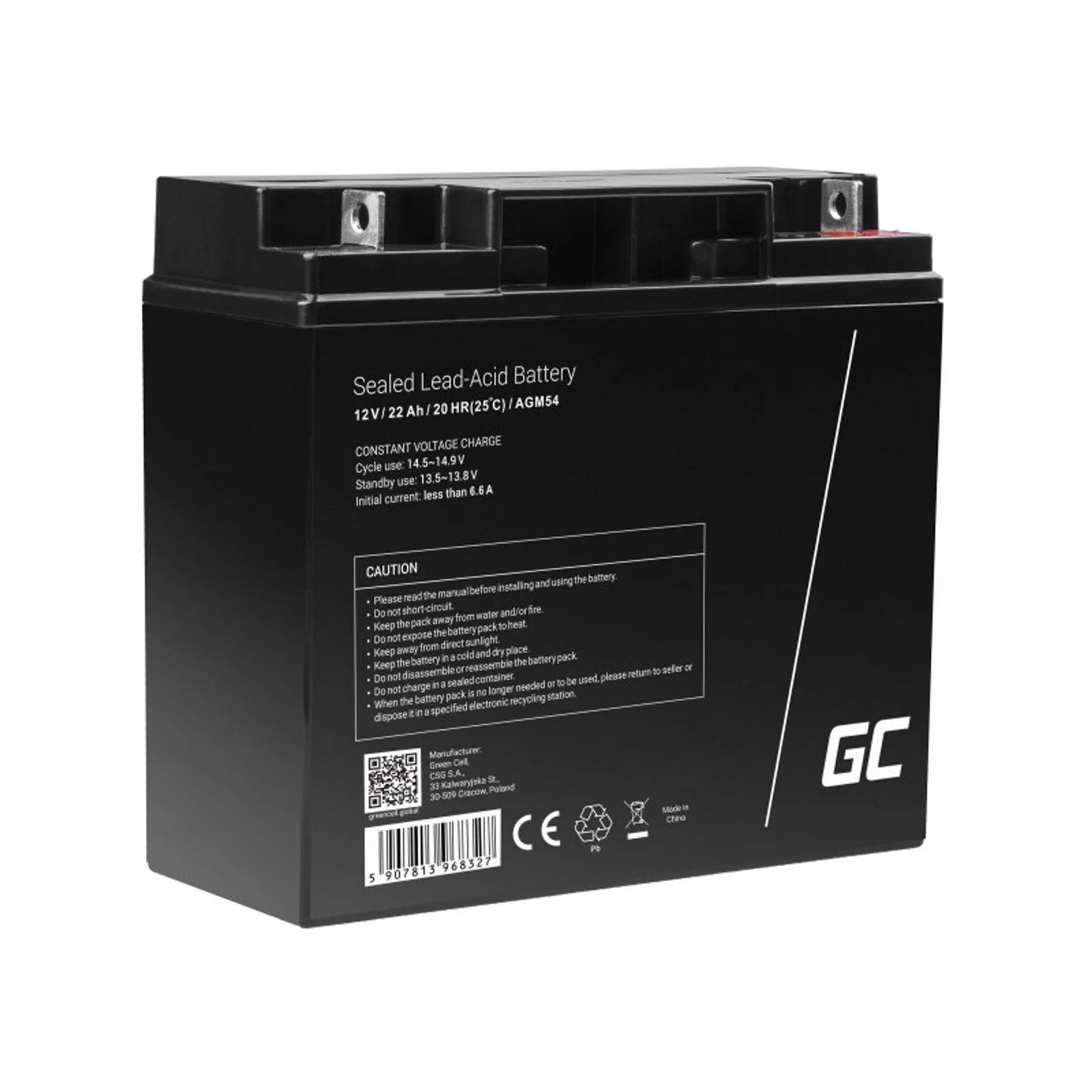 GREEN CELL AGM54 12V 22AH Akumulator Żelowy AGM — zdjęcie 1 z 5