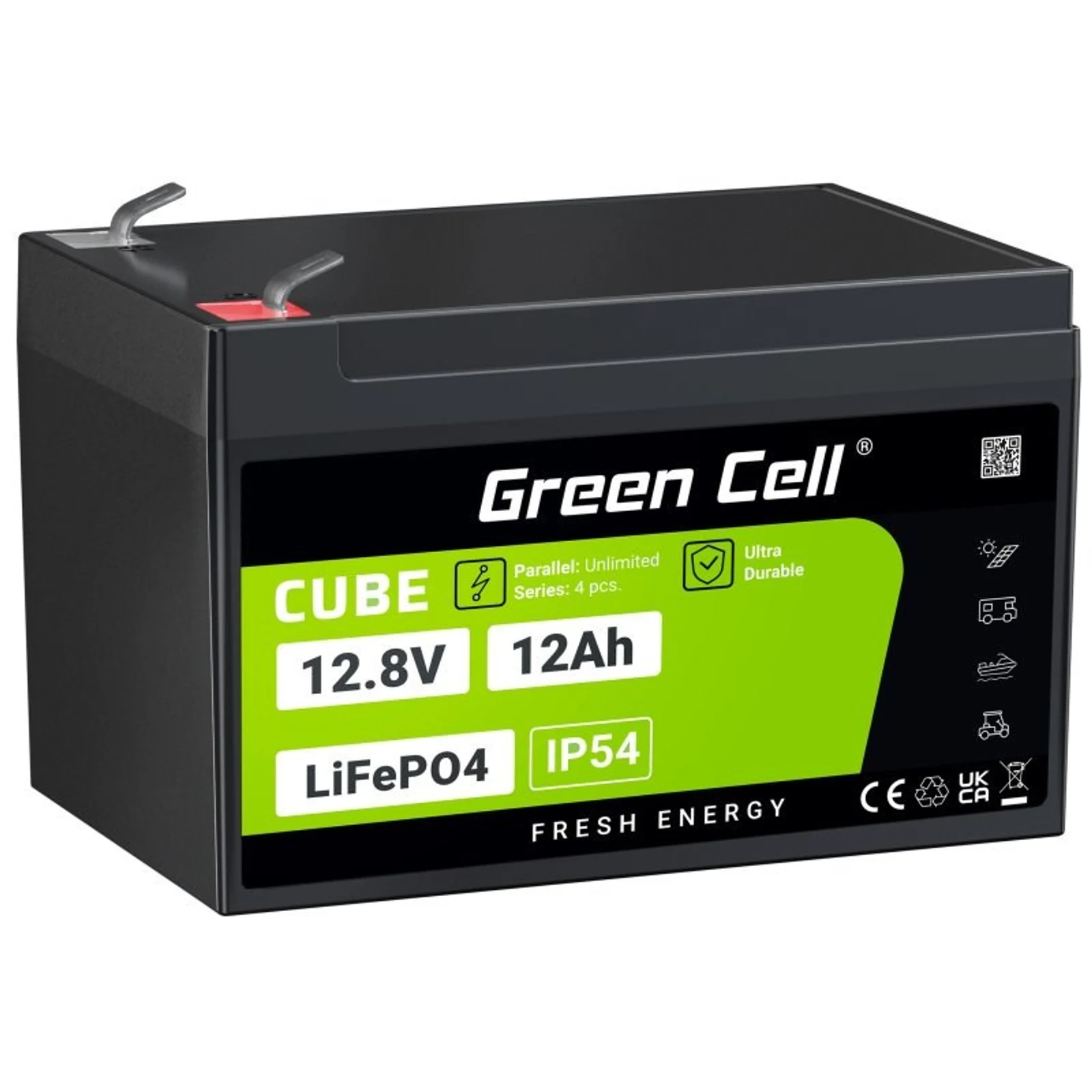 GREEN CELL AKUMULATOR LIFEPO4 12Ah 12.8V — zdjęcie 1 z 8