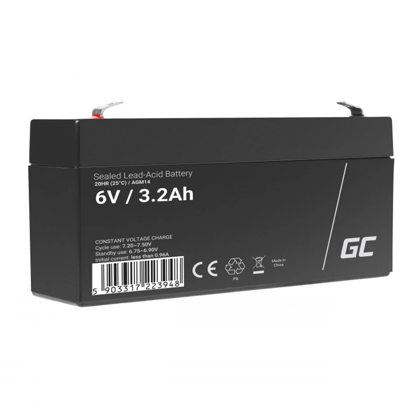 Akumulator żelowy AGM 6V 3,2Ah GREEN CELL — zdjęcie 1 z 5