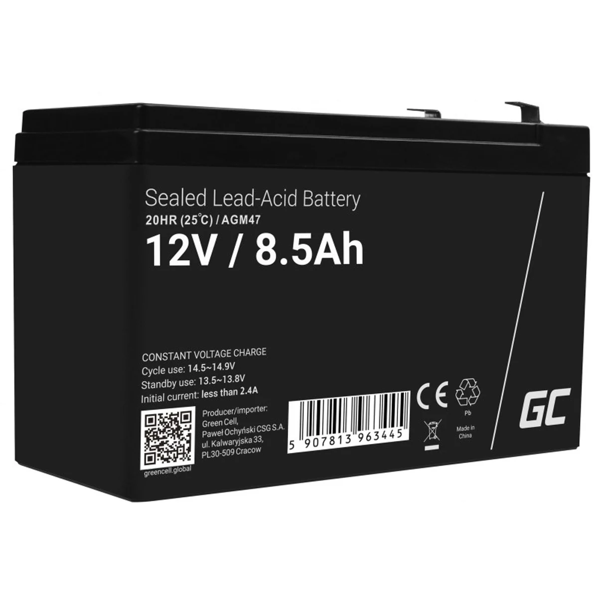 GREEN CELL AKUMULATOR ŻELOWY AGM47 12V 8.5AH