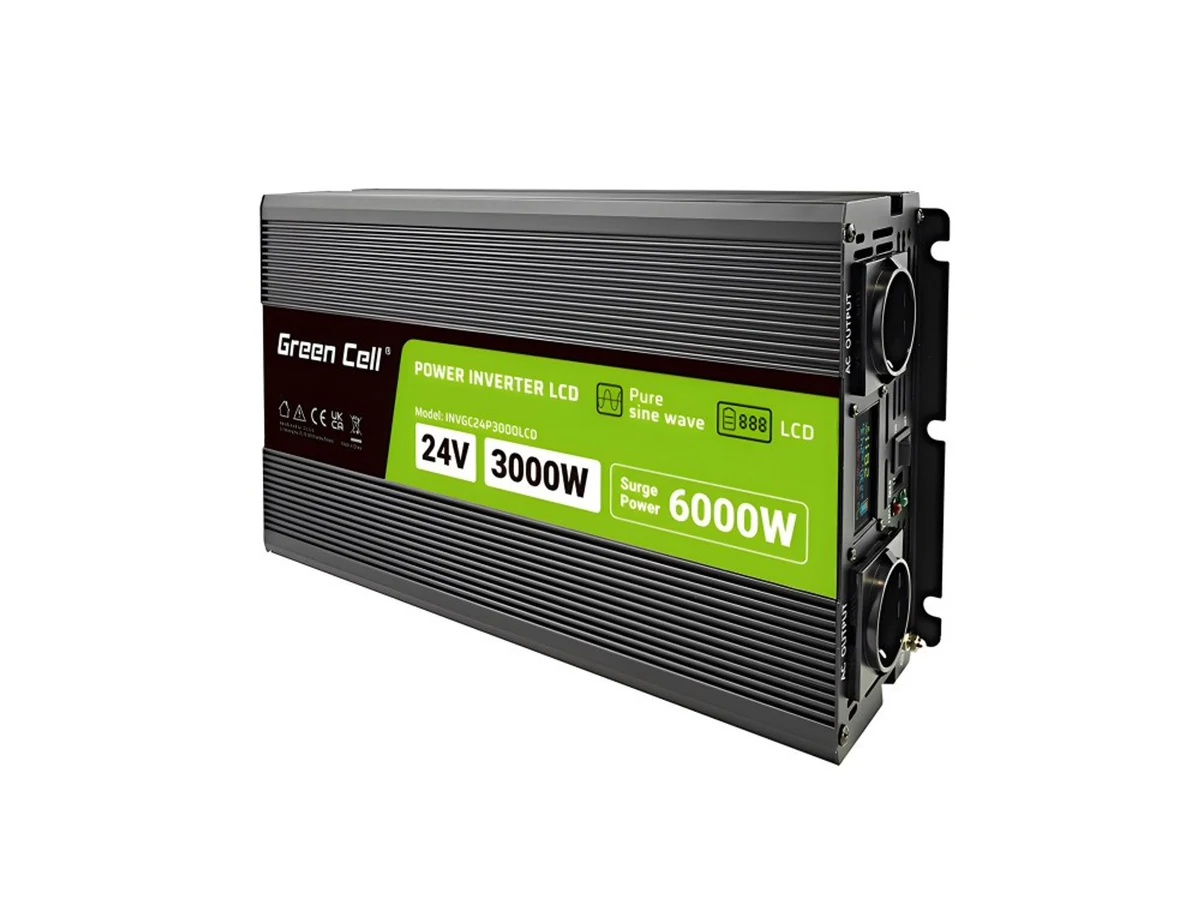 GREEN CELL INVGC24P3000LCD Przetwornica 24V 3000W