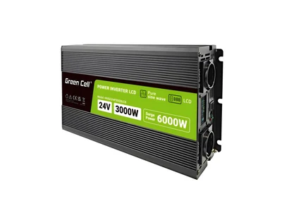 GREEN CELL INVGC24P3000LCD Przetwornica 24V 3000W