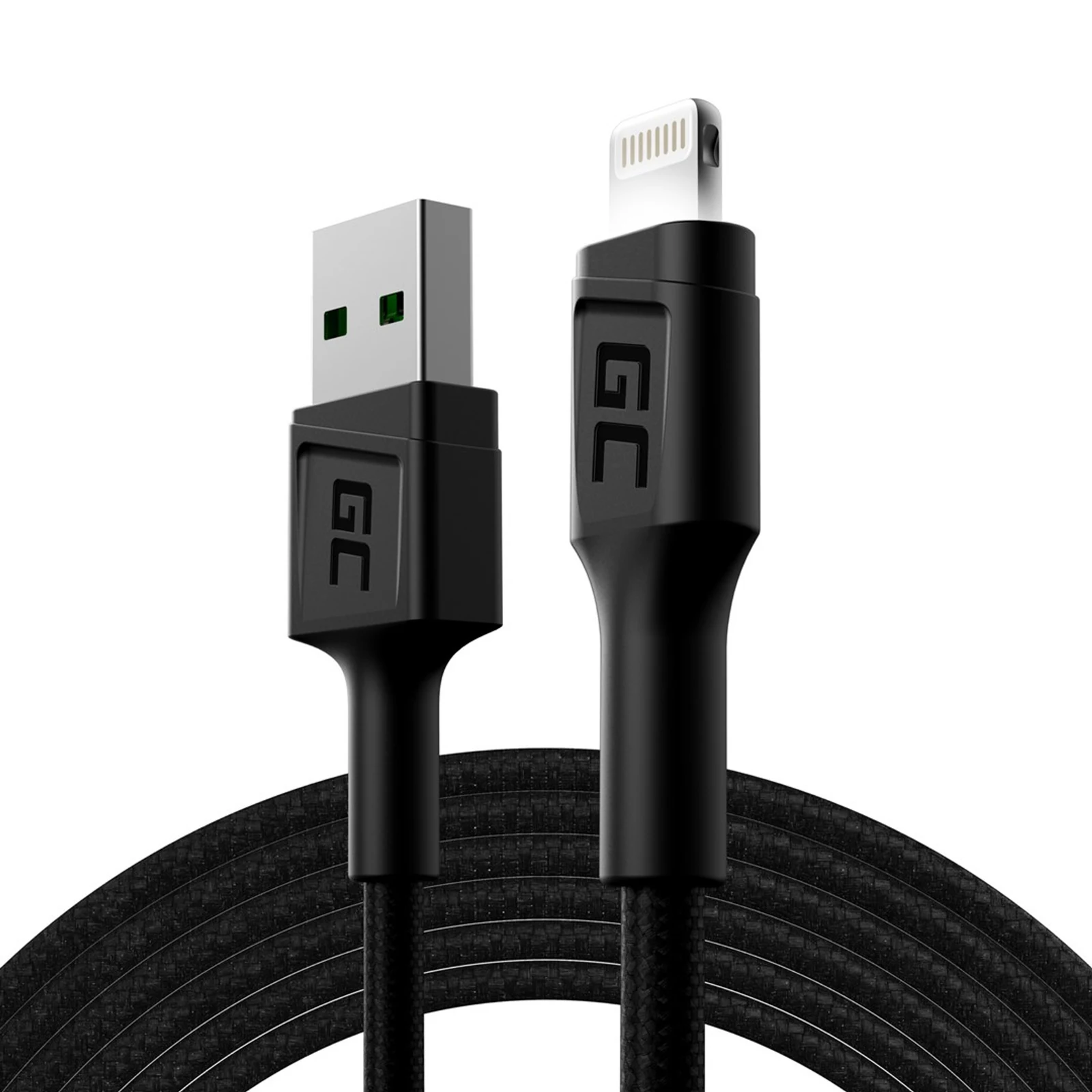 GREEN CELL KABGC12 GC RAY USB - LIGHTNING 200CM, BIAŁY LED — zdjęcie 1 z 5