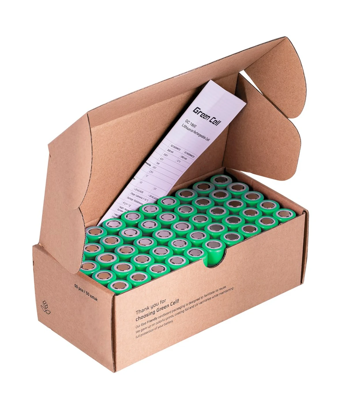 GREEN CELL OGNIWA 18650 50X 3.7V 2900MAH