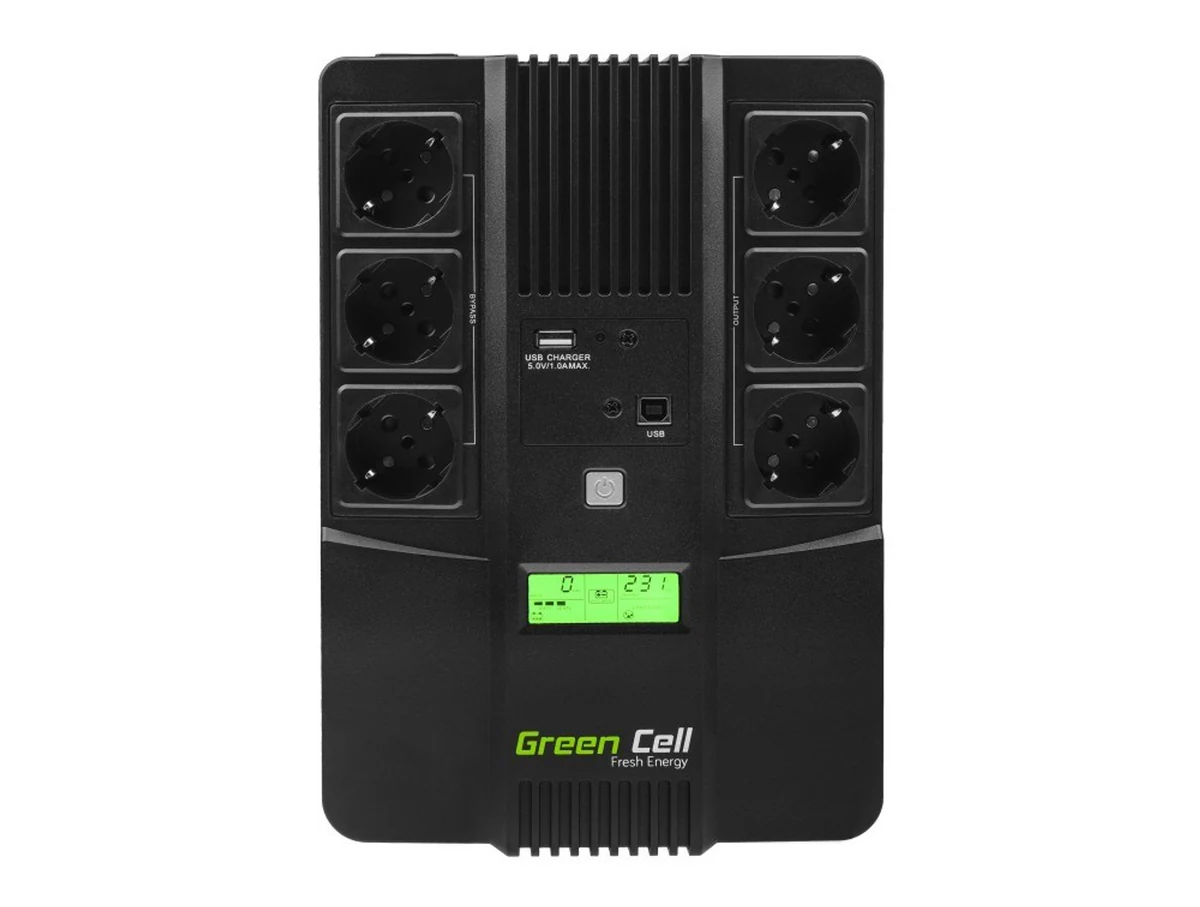 GREEN CELL UPS06 600VA 360W AIO - Bezpieczny Zasilacz