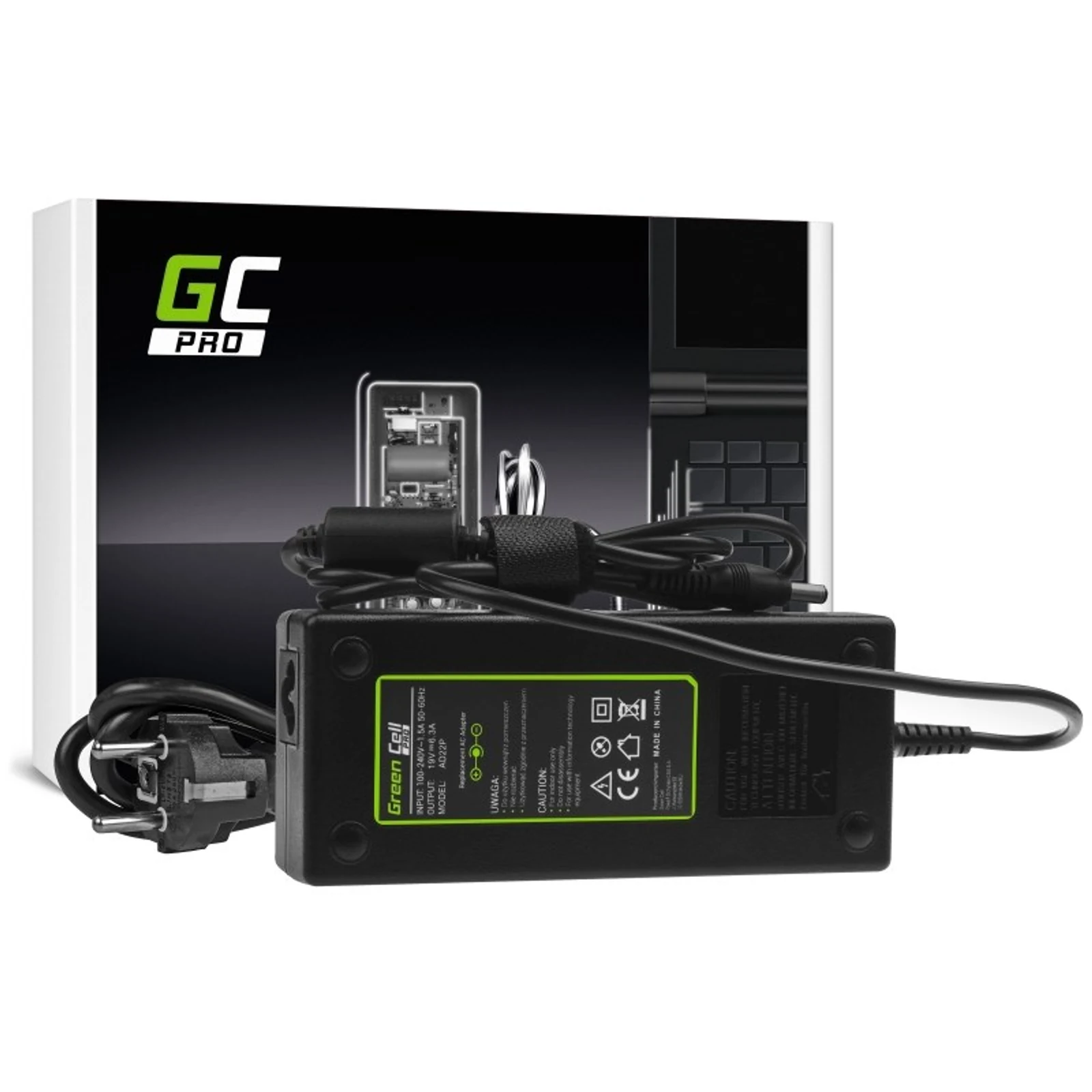 GREEN CELL ZASILACZ AD22P TOSHIBA 19V 6.3A 120W — zdjęcie 1 z 5