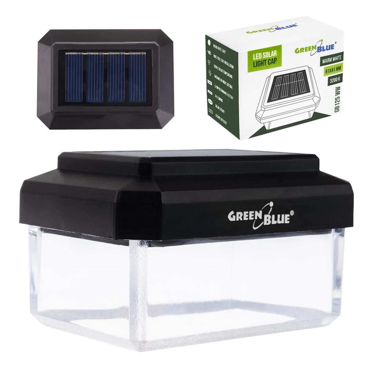 GREENBLUE LAMPA SOLARNA LED 60X40MM, 3200K GB125 WW