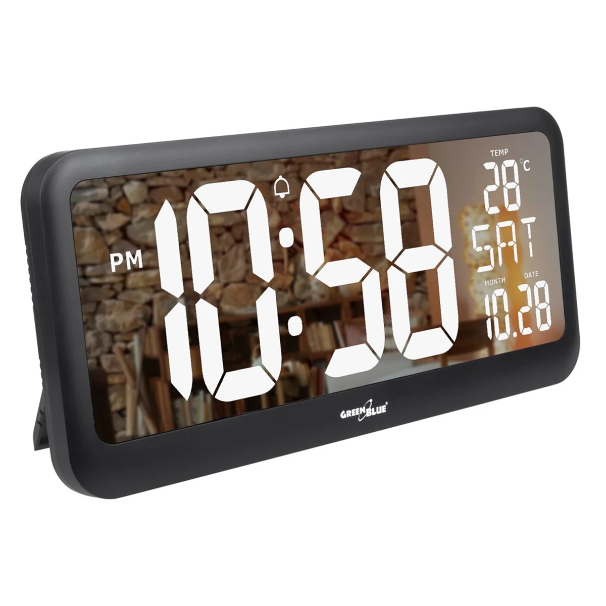 GREENBLUE ZEGAR ŚCIENNY GB214 - LCD i Czujnik Temperatury