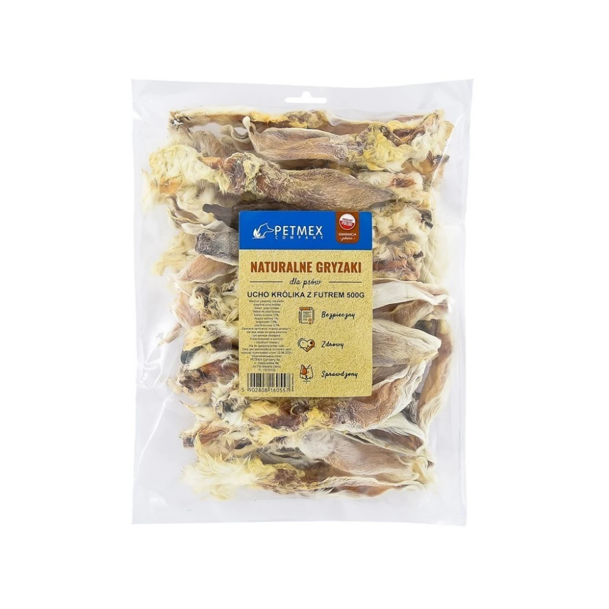 Gryzak PETMEX Ucho Królika 500g