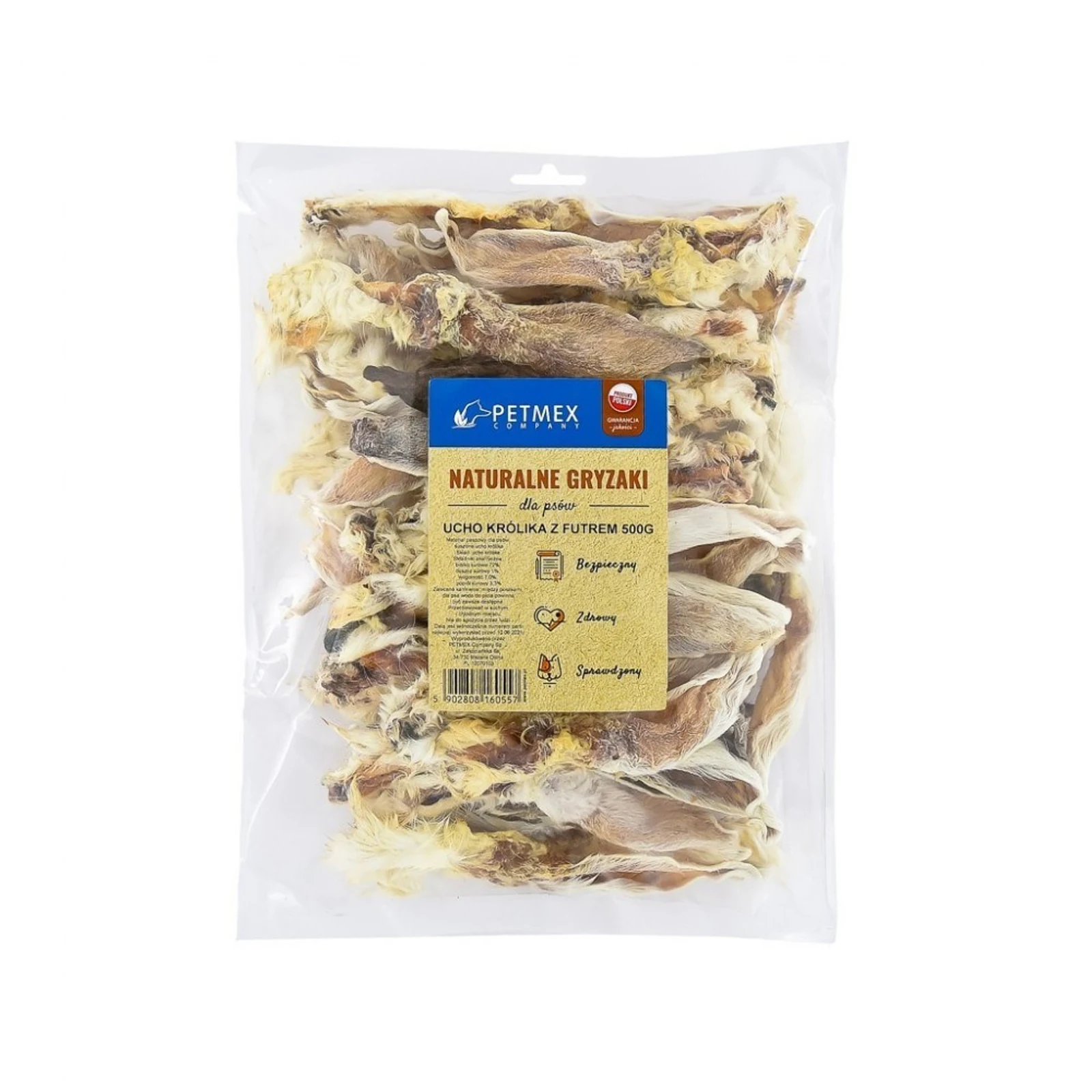 Gryzak PETMEX Ucho Królika 500g