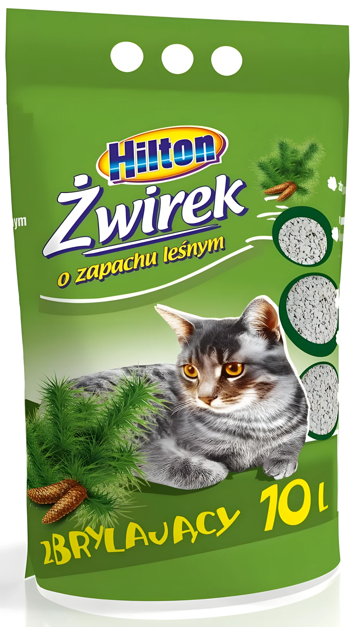 HILTON Bentonitowy Żwirek Leśny - 10 l