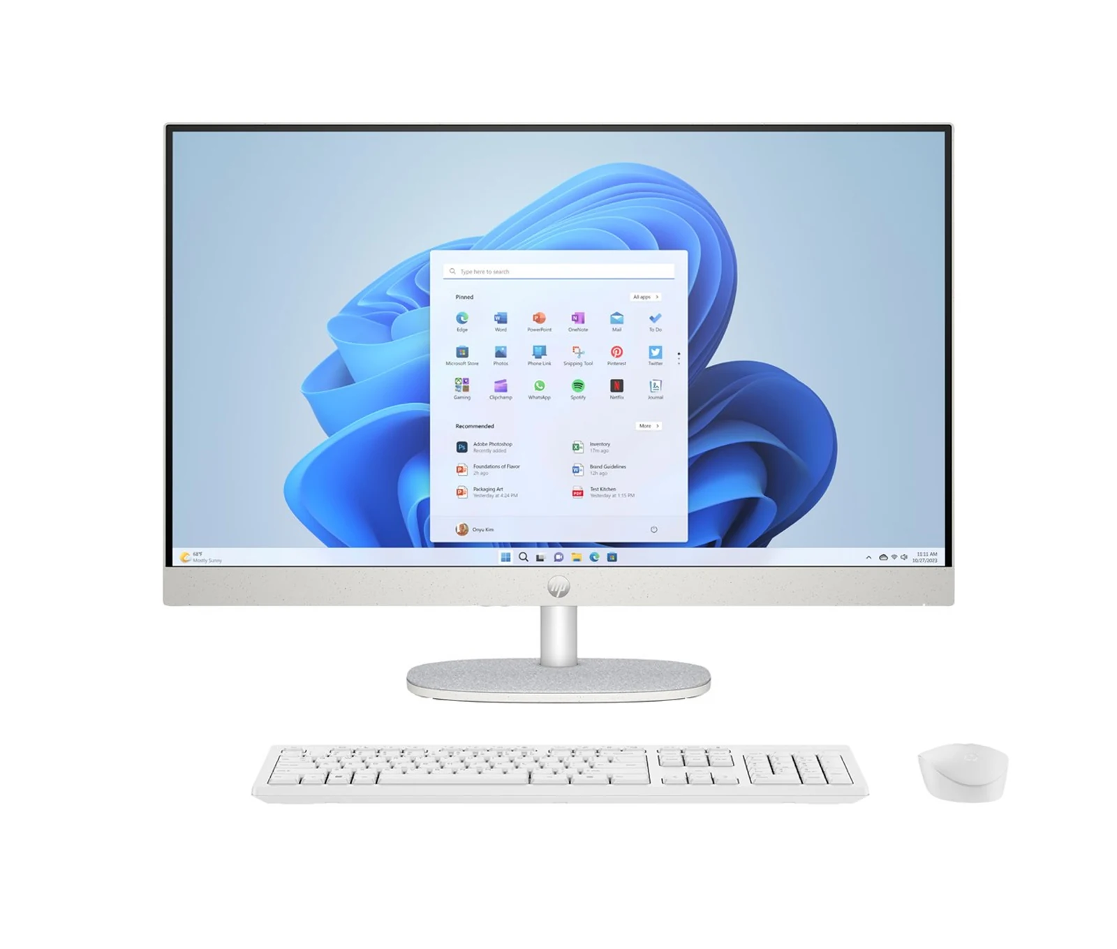 HP AiO 27-cr0224nw i5-1335U 27.0"FHD IPS 300nits AG 16GB DDR4 3200 SSD512 Iris Xe Graphics LAN Cam1080p+IR NoOS Shell White Shell White 2Y — zdjęcie 1 z 8