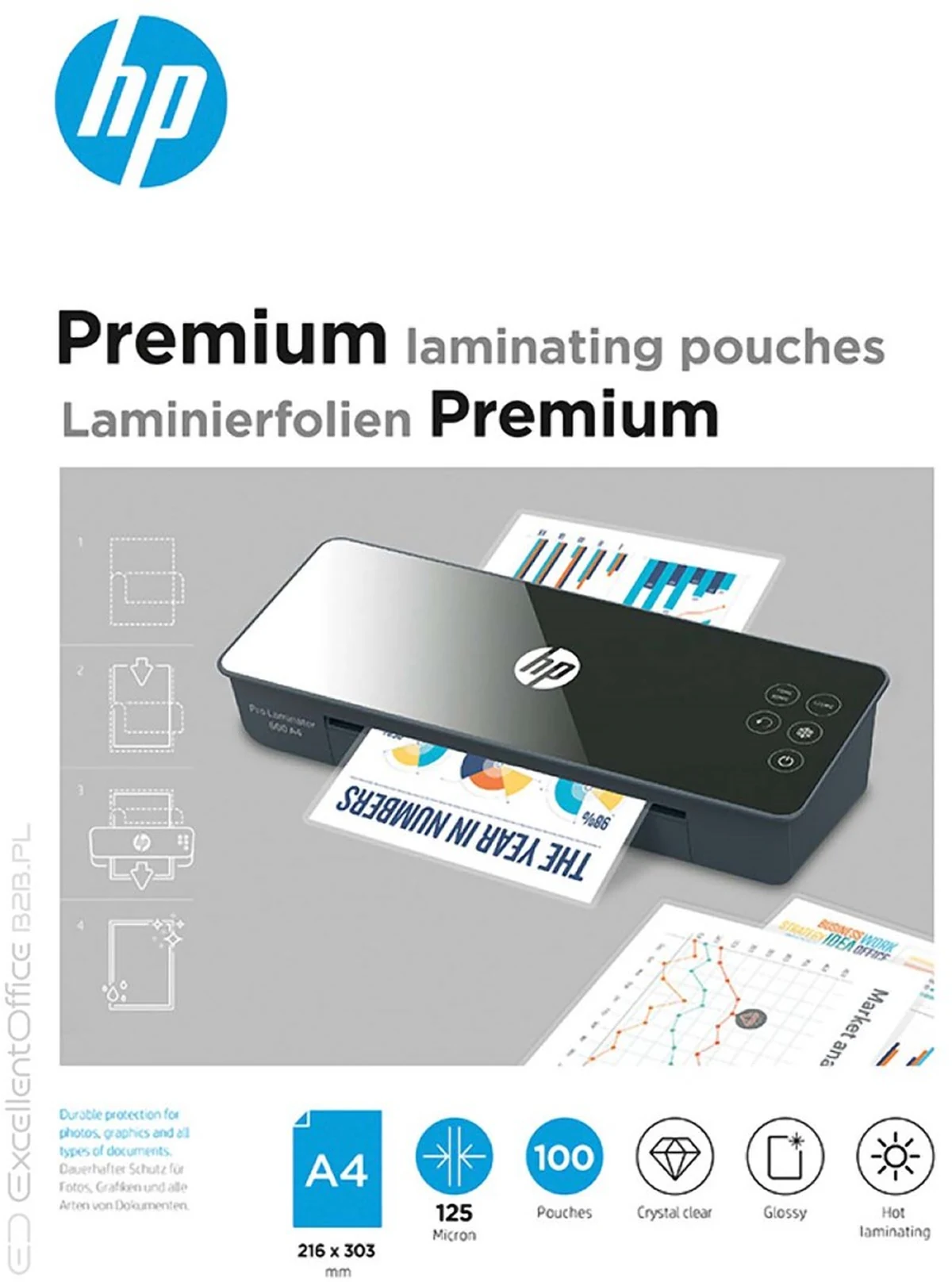 HP Folia laminacyjna PREMIUM A4 100 szt.