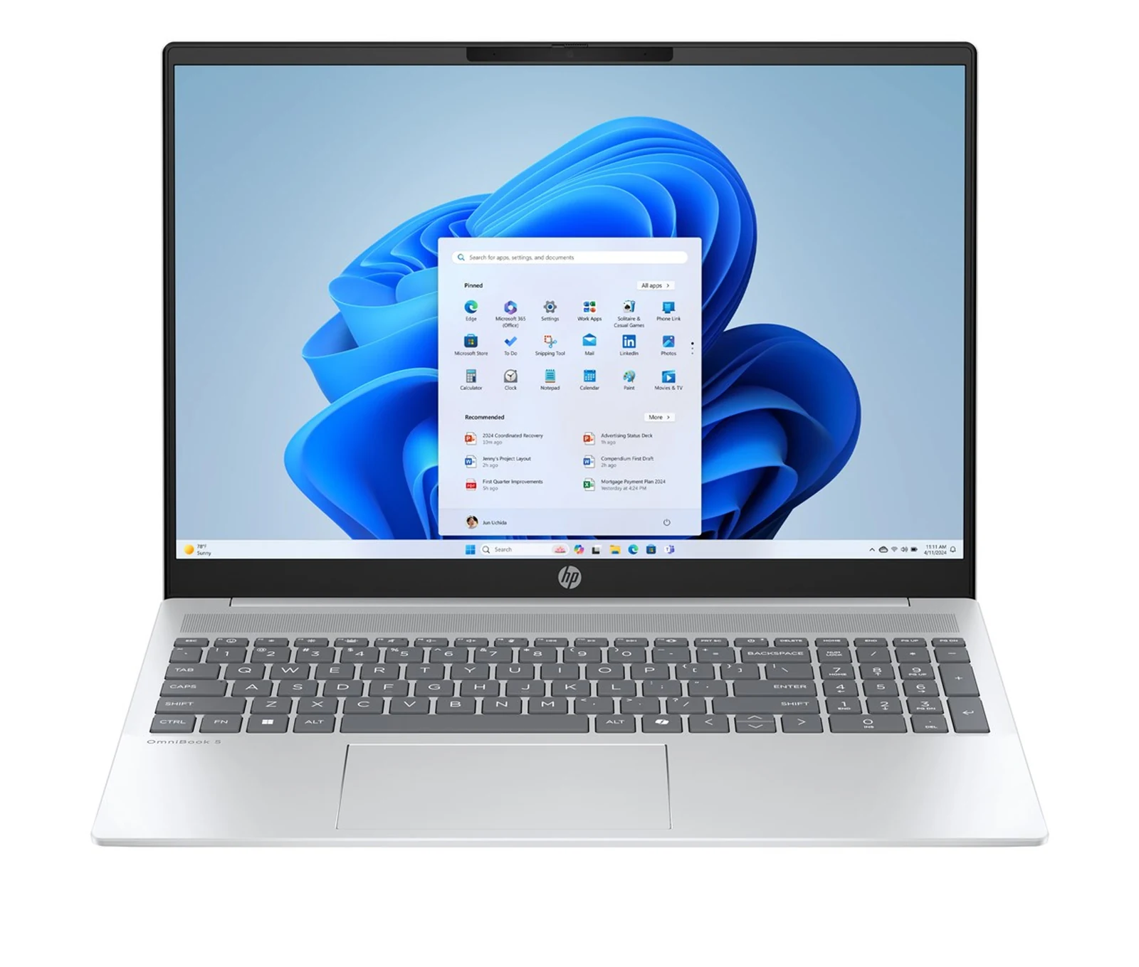 HP OmniBook 5 16-af1220nw Ultra 5 225U 16.0" 2K IPS 300nits AG 16GB LPDDR5x 7467 SSD512 Arc Cam1080p 59Wh Win11 Aluminium Ice Silver 2Y — zdjęcie 1 z 8