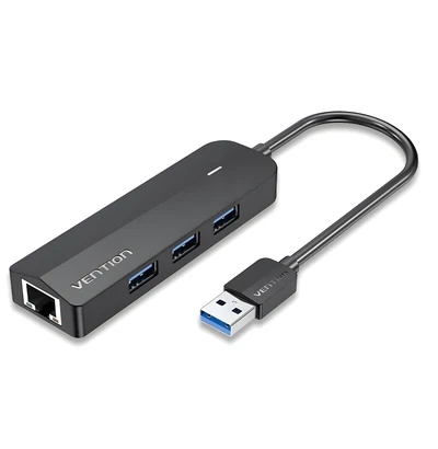 Hub USB 3.0 Vention 5-portowy z adapterem Gigabit Ethernet