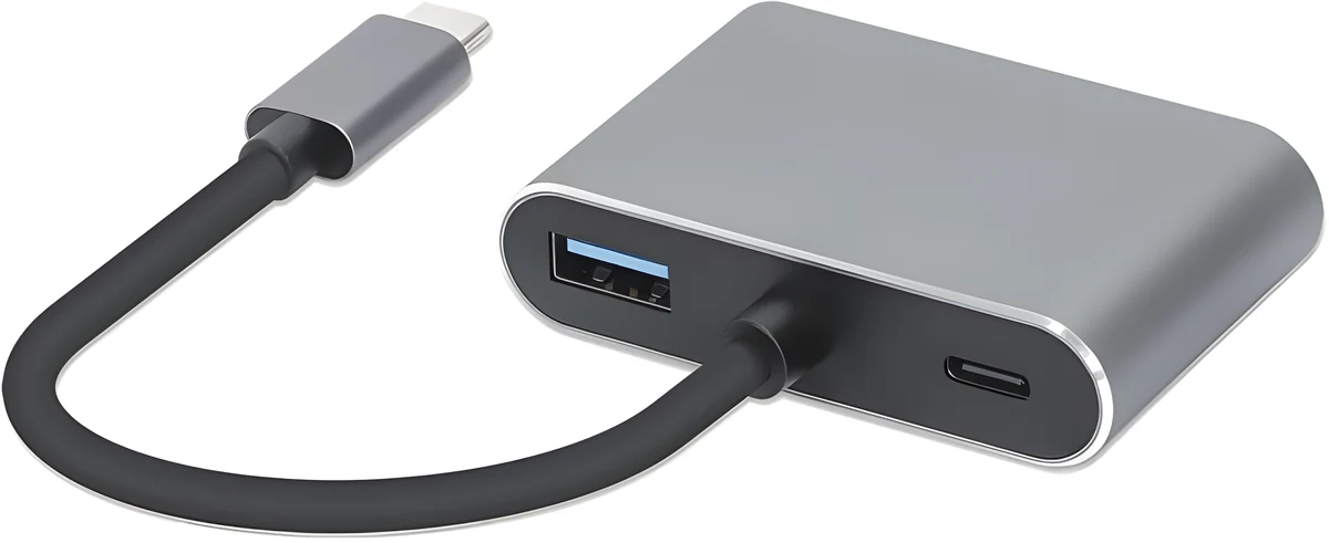 Hub USB Typ-C 4w1 USB 3.0 + PD 100W + HDMK 4k30Hz + VGA FullHD