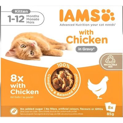 Mokra karma dla kociąt IAMS Delights w sosie 8x85g