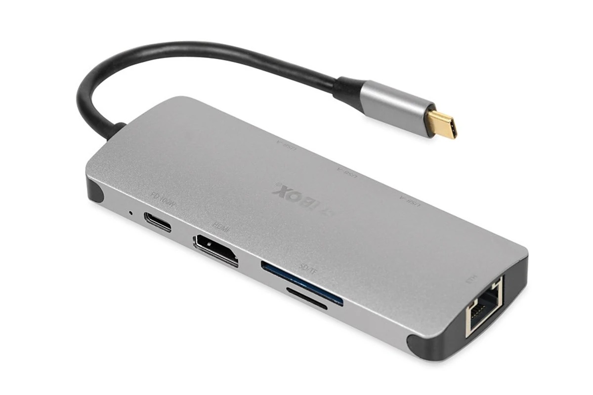 IBOX HUB USB IUH3RJ4K - 5000 Mbit/s, 100W, 4K