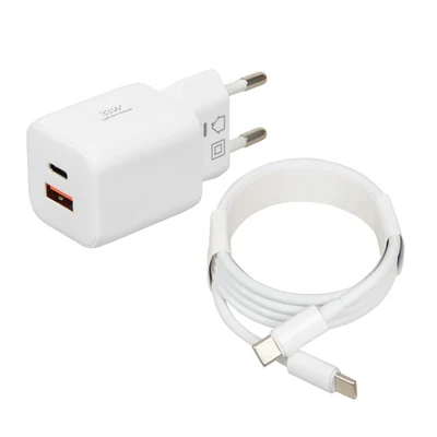 Ładowarka sieciowa IBOX C-42 PD33W USB-A + USB-C biała