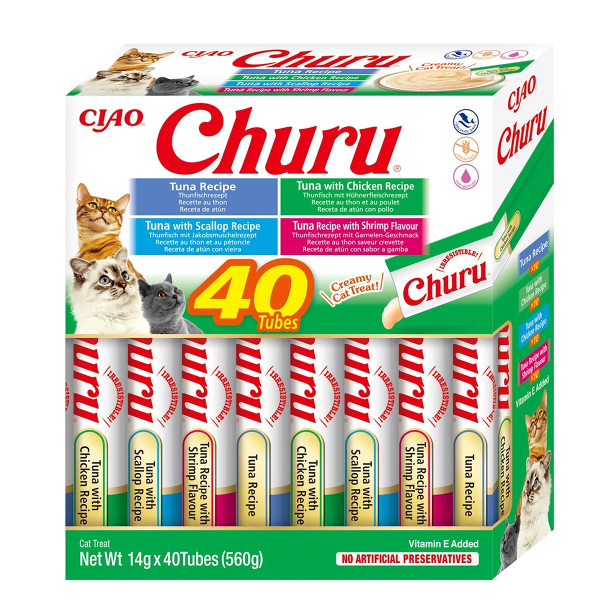 INABA CAT CHURU VARIETIES - Przysmak 40x14 g