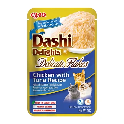 Przysmak dla kota INABA Dashi Delights Flakes z kurczakiem i tuńczykiem 40g