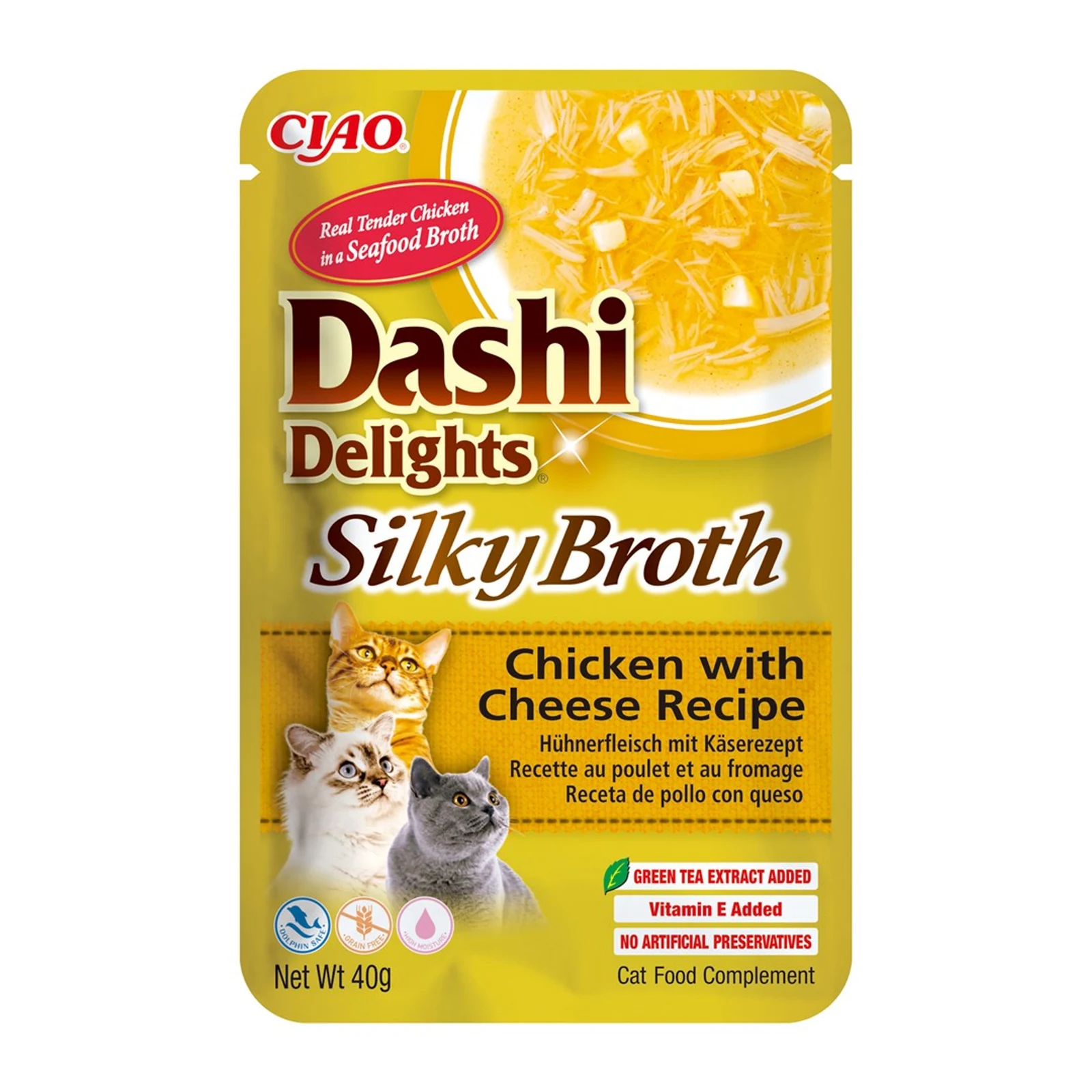 Przysmak dla kota INABA Dashi Delights z kurczakiem i serem 40g — zdjęcie 1 z 6