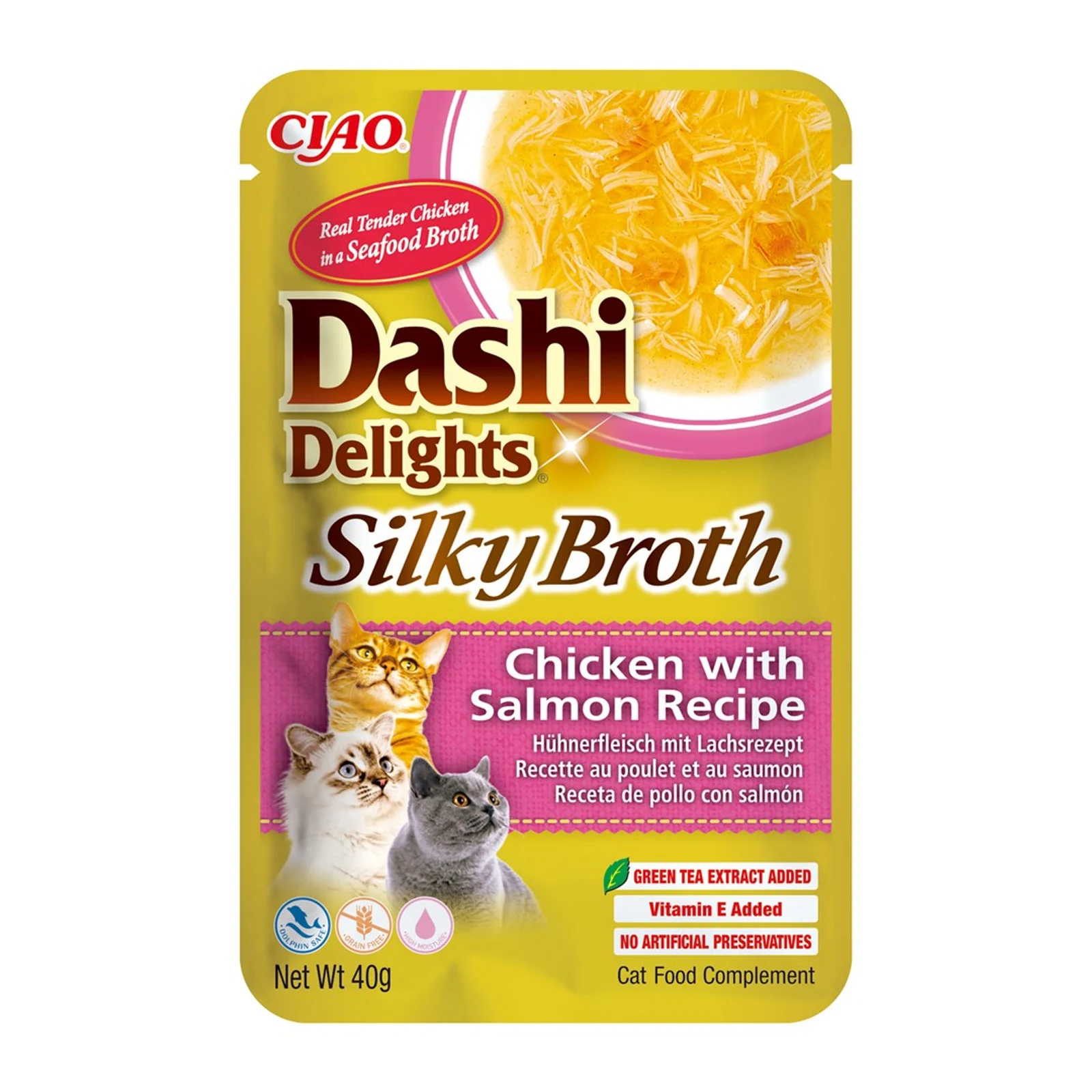 INABA CAT DASHI DELIGHTS SILKY CHICKEN SALMON 40g — zdjęcie 1 z 6
