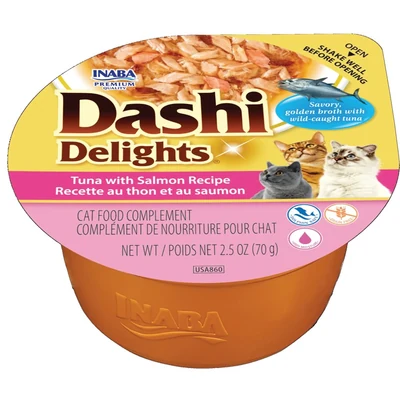 Mokra karma dla kota INABA Dashi Delights z tuńczykiem i łososiem 70g