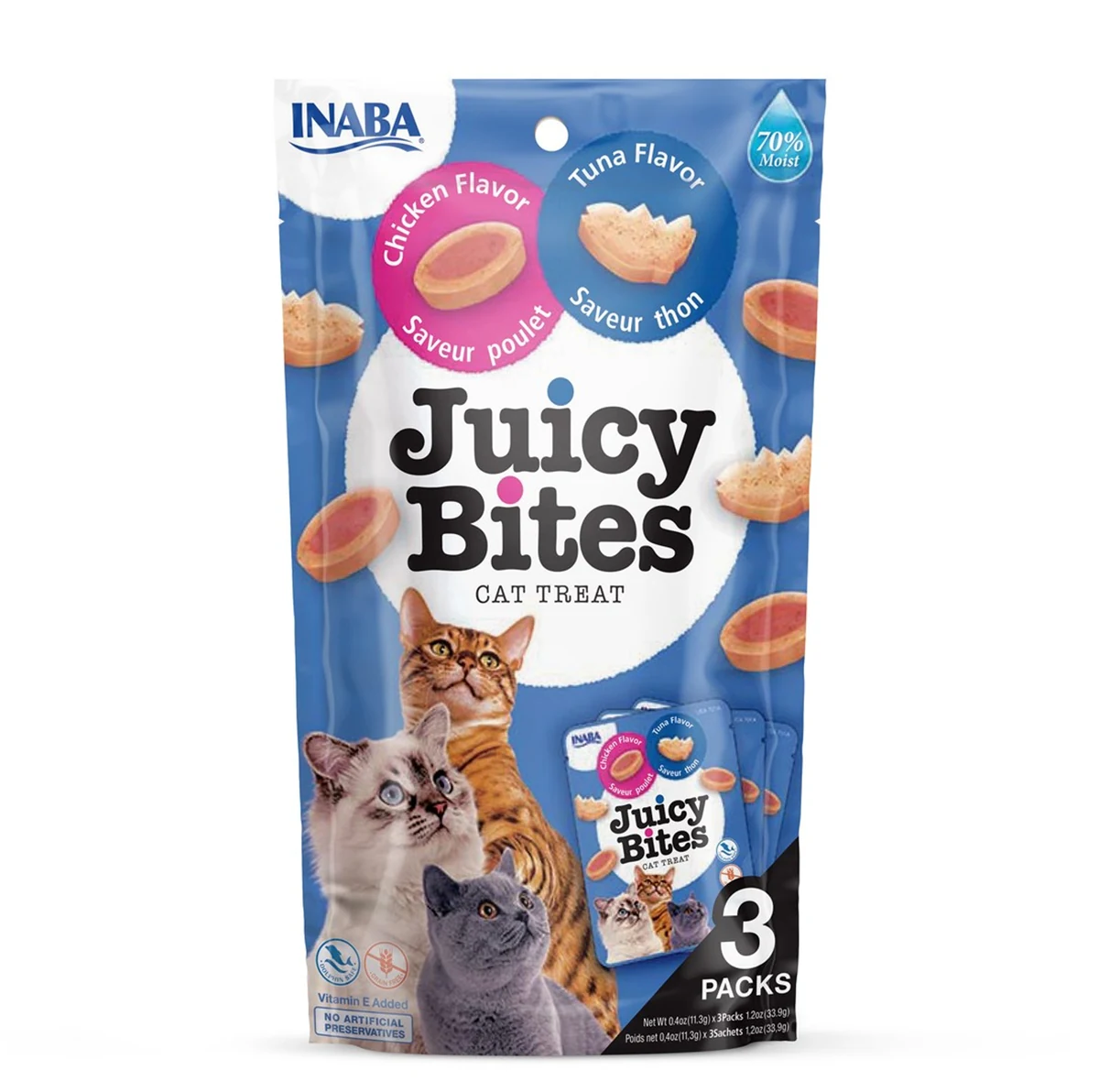 INABA CAT JUICY BITES kurczak i tunczyk 3x11g