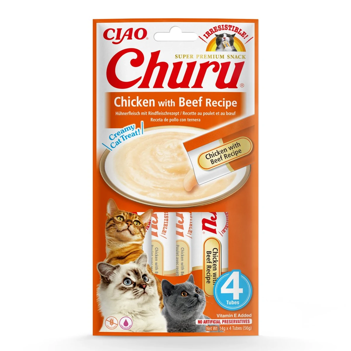INABA Churu Kurczak z wołowiną - 4x14g