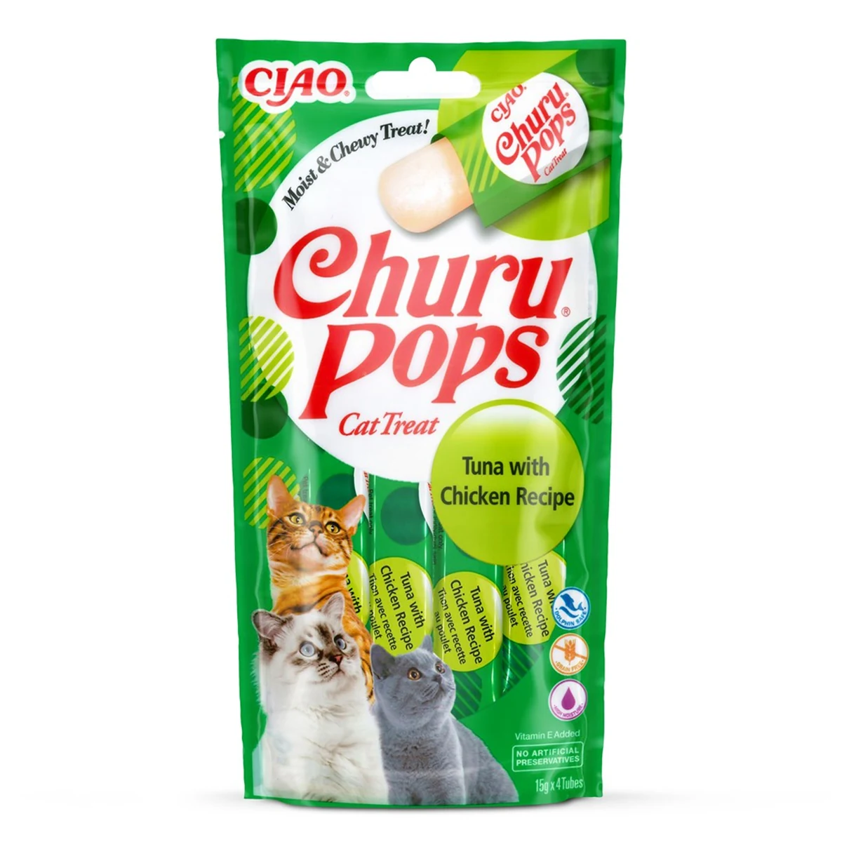 INABA Churu Pops Tuńczyk z kurczakiem - 4x15g