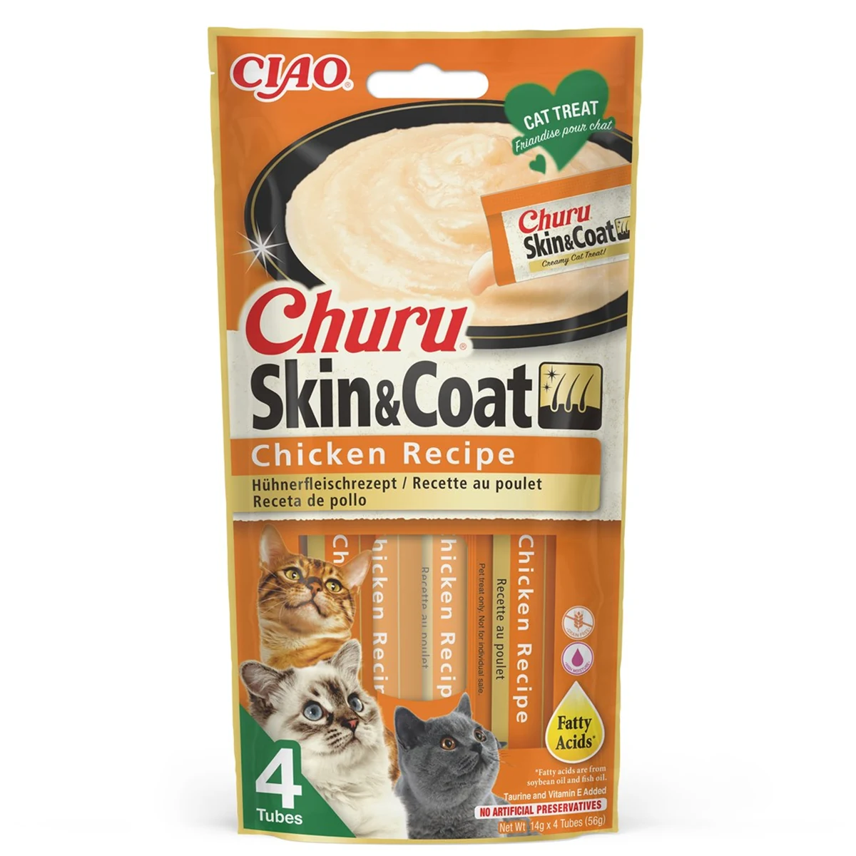 INABA Churu Skin&Coat Kurczak - 4x14 g