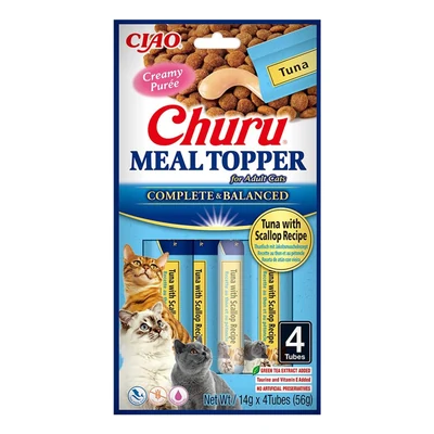 Przysmak dla kota INABA MEAL TOPPER z tuńczykiem i przegrzebkiem 4x14g