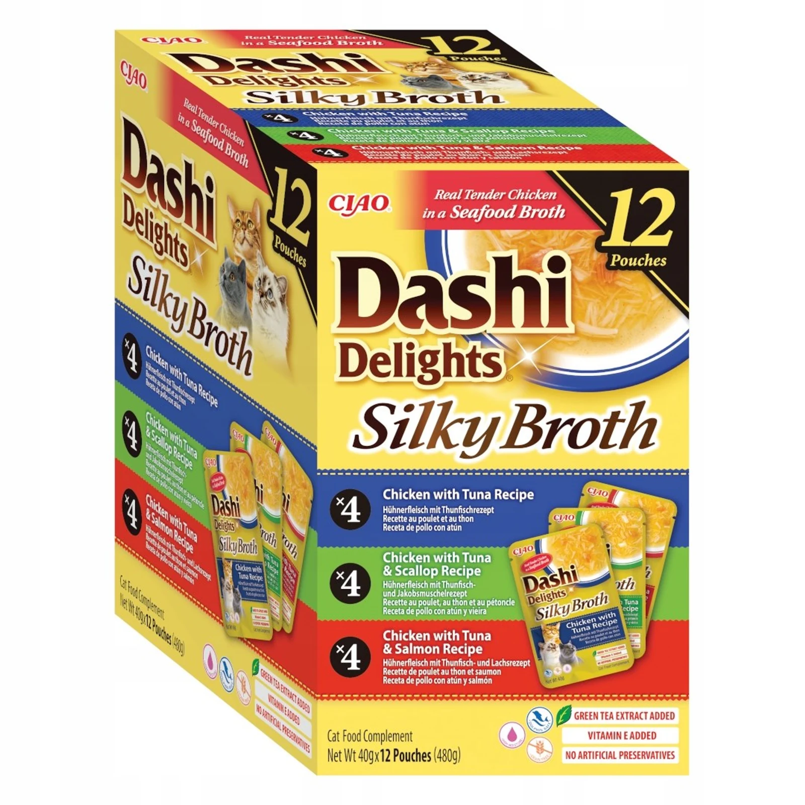 INABA SILKY BROTH mix z kurczakiem 12x40g