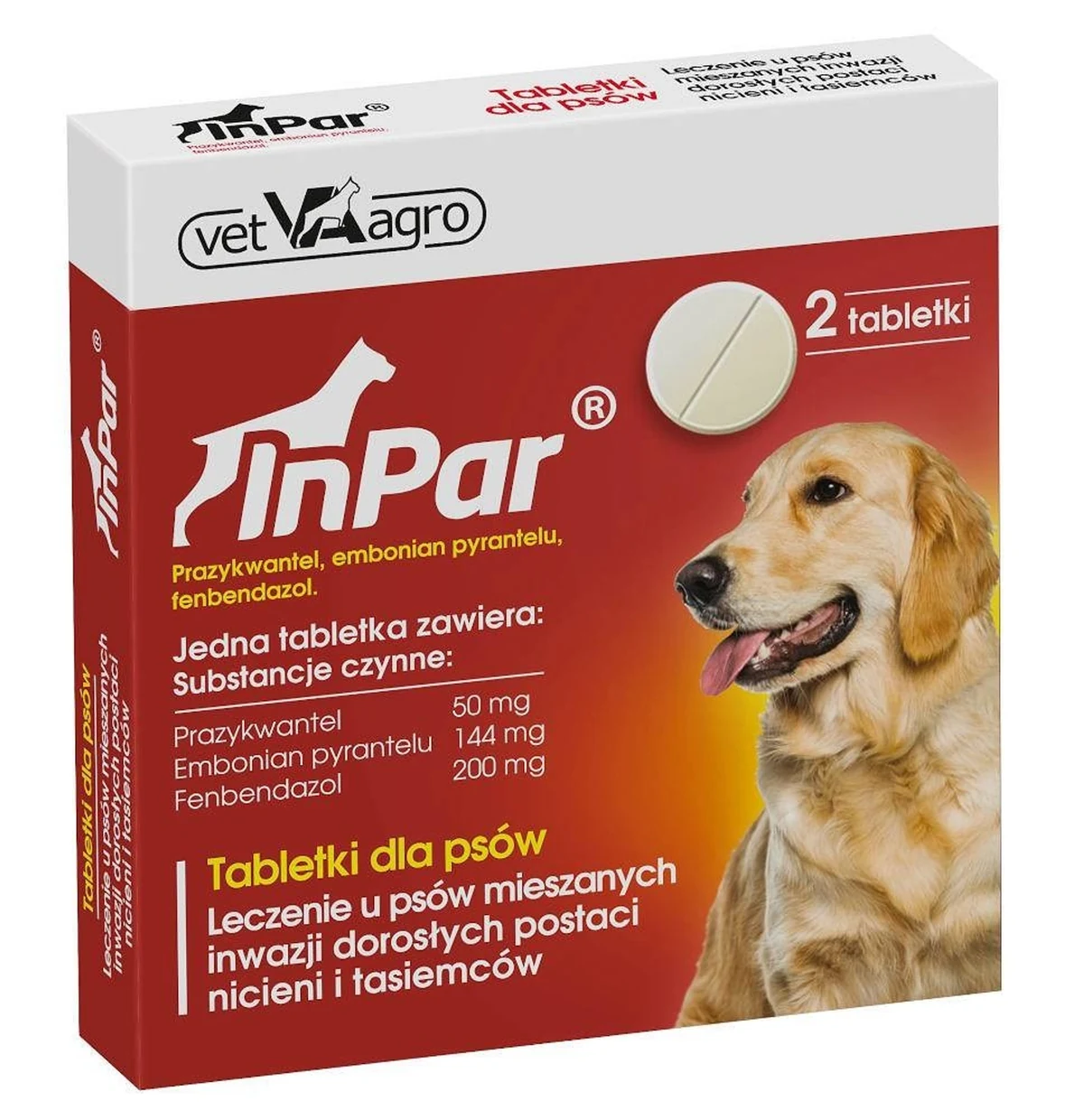 INPAR tabletki odrobaczające dla psów (2 sztuki)