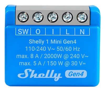 Inteligentny sterownik WiFi Shelly 1 Mini Gen4, 2 szt.